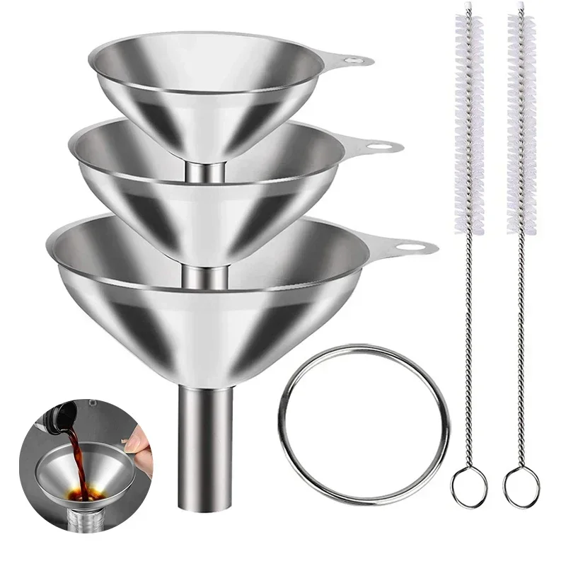 Kitchen Gadgets New - 3/5 قطعة قمع المطبخ الفولاذ المقاوم